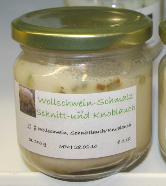 Wollschwein-Schmalz mit Schnittlauch